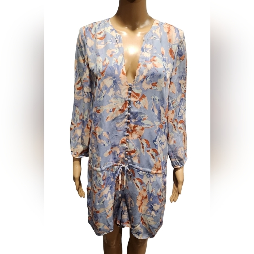 Joie Women's Multi Floral Print Silk Romper Sz M